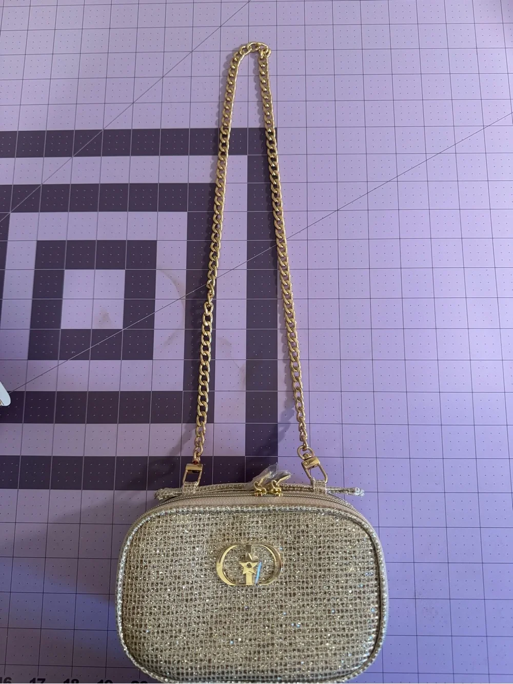 Christian Dior Beauty Gold Sparkle Bag
